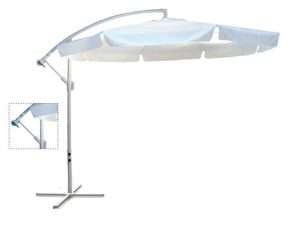 Ομπρέλα Hanging Ε906 Alu Μεταλλική Βάση Λευκή/Ύφασμα Λευκό Φ300cm