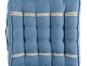 Μαξιλάρι Καρέκλας Katalin Stripe Linen Padded Cushion AC00022 40×40 Blue-White MindTheGap