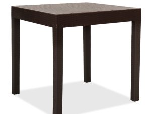 Τραπέζι Gabi pakoworld PP χρώμα καφέ 80x80x77εκ – PAKO WORLD – 143-000024