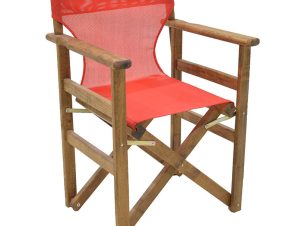 Καρέκλα-πολυθρόνα σκηνοθέτη Retto pakoworld μασίφ ξύλο οξιάς καρυδί-πανί κόκκινο (Σετ 2 Τεμάχια) – PAKO WORLD – 237-000020