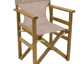 Καρέκλα-πολυθρόνα σκηνοθέτη Retto pakoworld μασίφ ξύλο οξιάς καρυδί-πανί taype (Σετ 2 Τεμάχια) – PAKO WORLD – 237-000032