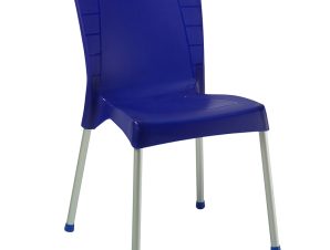 Καρέκλα Crafted pakoworld PP σκούρο μπλε-αλουμίνιο γκρι (Σετ 4 Τεμάχια) – PAKO WORLD – 253-000038